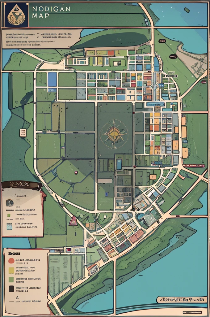 a map of a street with a bunch of people walking around it, map, author：Warren Mahy, mappa studio artstyle, tourist map, Elias Ravanetti, detailed map, author：Tadeusz Makowsky, game map, city map, mappa, author：Gaisa Dosa, author：Julio Gonzalez, mappa studio