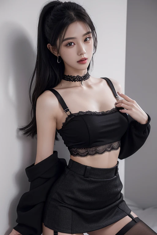 Best quality, masterpiece, ultra high res, (photorealistic:1.4), raw photo, 1girl, waist up, sitting, deep shadow, dark theme