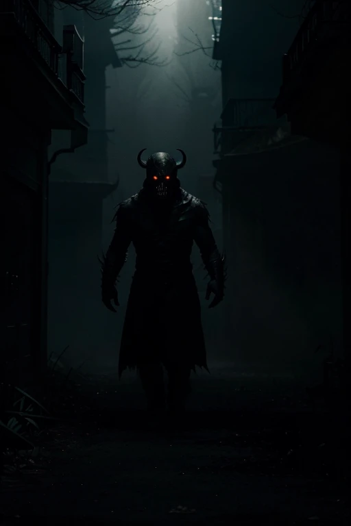 To add an element of horror:1.2, a dark and mysterious theme emerges. A fearsome monster:1.2 appears, lurking in the shadows. The contrast between light and dark intensifies, creating suspense and tension. The monster's presence brings an eerie and chilling feeling to the artwork.