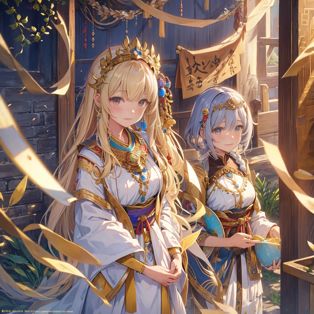 Jomon era, cute with twinkling eyes, ancient clothes, ancient wind, patterns, love nature, cinematic light, highest quality image, 8K, like an anime girl, hair ornament