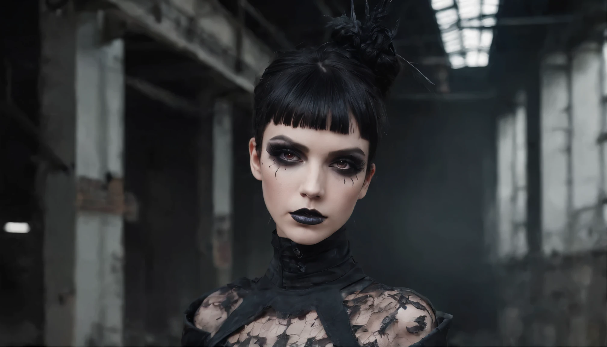 Beautiful goth girl in the 90s, photo in the style of Alessio Albi, cinematic composition, cinematic lighting