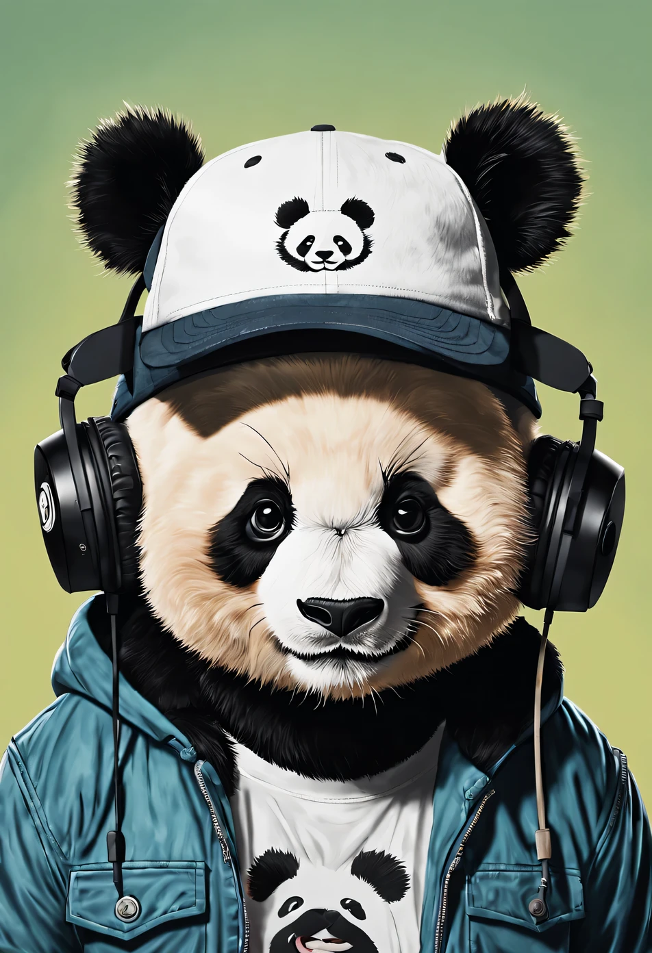 ours panda portant une casquette de baseball et des écouteurs, Panda Panda Panda, Panda, éviter l'amitié, Sylvestre drawing, cute Panda, Sylvestre, par Roberto Parada, Tendance sur dribbble.Mascotte de costume COM, par Eddie Mendoza, par Tadeusz Pruszkowski, Sylvestre poster, par Pedro Pedraja , Karl va prendre feu, fond noir