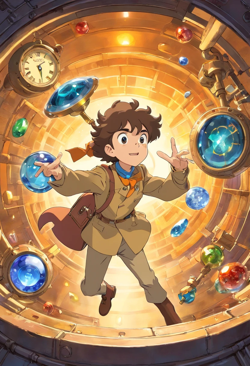 Inspecteur gadget, qui vol dans l'espace. He taps on precious stones.