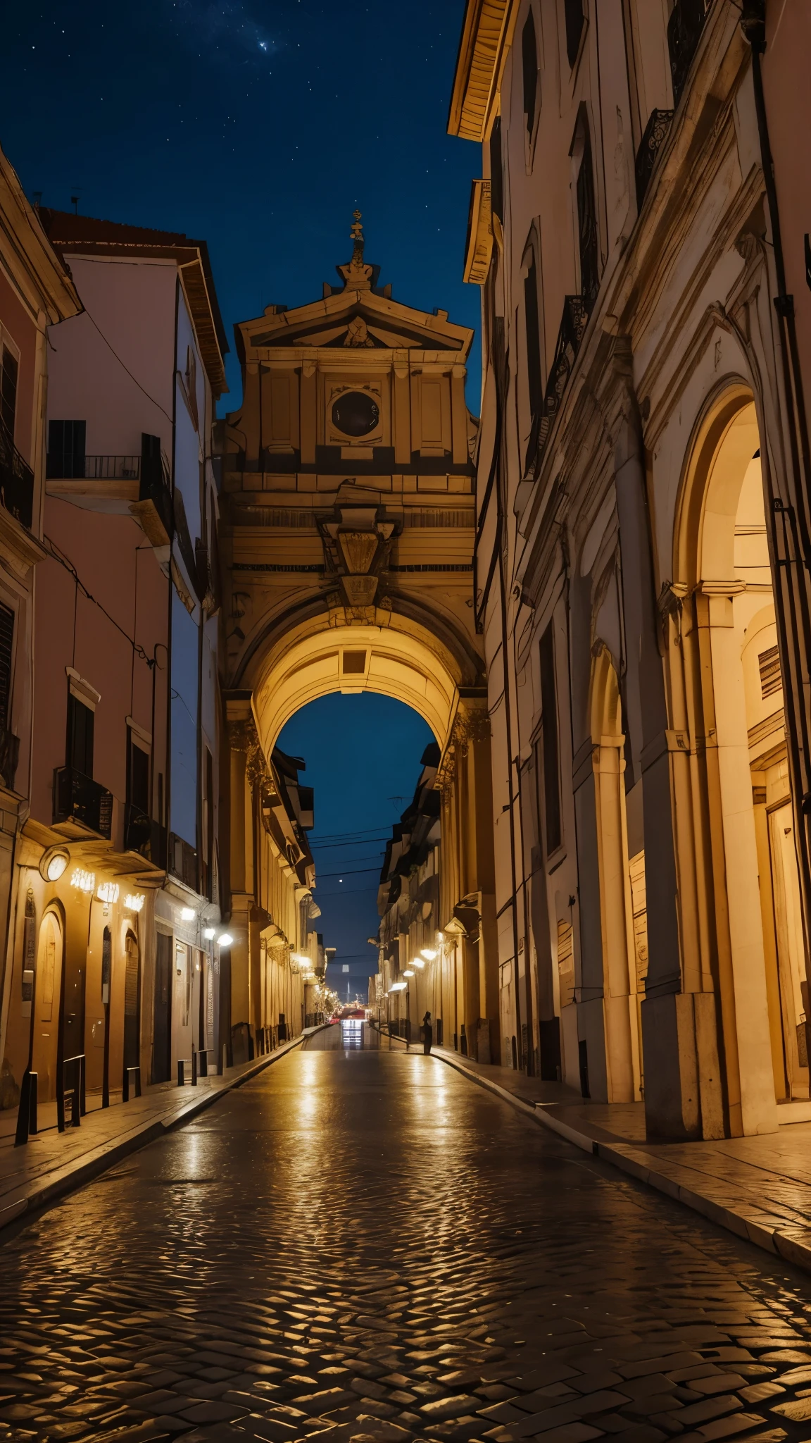 noite na cidade de roma na italia, coliseu, lua cheia, melhor fotografia, obra prima, 8k