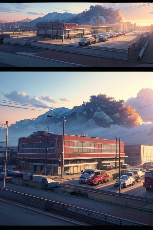 (best quality,4k,8k,highres,masterpiece:1.2),ultra-detailed,realistic:1.37,animation scene of a fire truck and fire station,popular anime style,hospital background,hospital!,set in a Tokyo bank parking lot,madhouse studio anime style,Kyoto Animation still shot,sankakucomplex anime character,hospital background,anime screen capture,anime landscape,anime screen capture,still from a TV anime,anime still frame