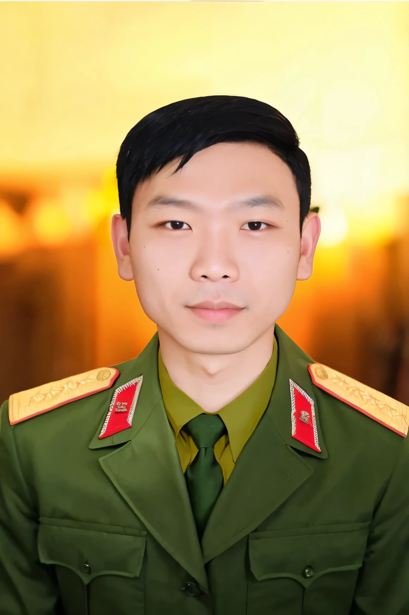 man, black hair, Vietnamese military uniform