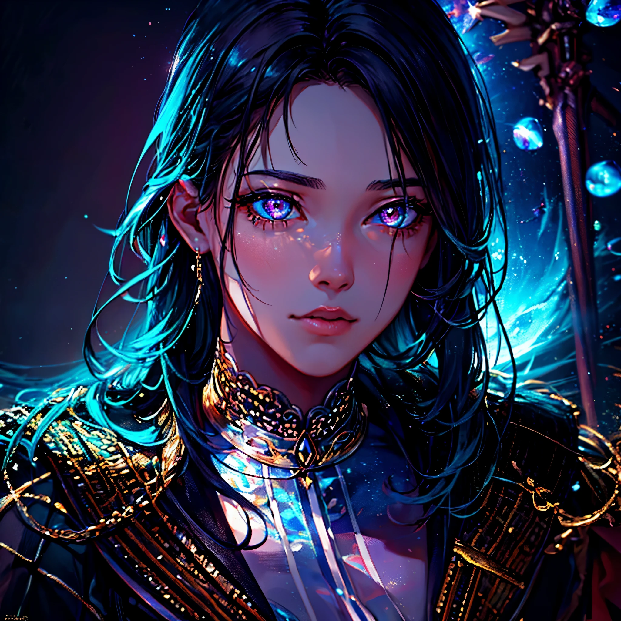 (masterpiece), (best quality), (official art, extremely detailed CG unity 8k wallpaper), (highly detailed), ((absurdres)), 1girl, mid shot, (exquisite facial features),(serafuku:1.3) ((sfw)),((clear hands)), ((white thighhighs without shoes)),aqua eyes, color contact lenses, stars in the eyes, (((colorful bubble))), colourful glass, (album cover)