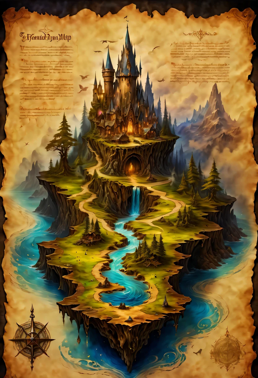 surrounded by borders，Map of Douluo Continent，3D，fantasy，myth，Mark treasure location