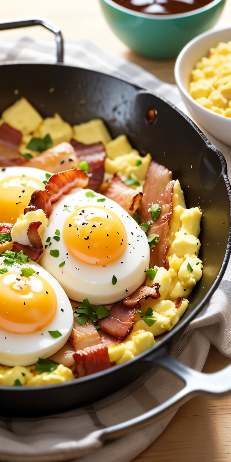 Scrambled eggs with bacon