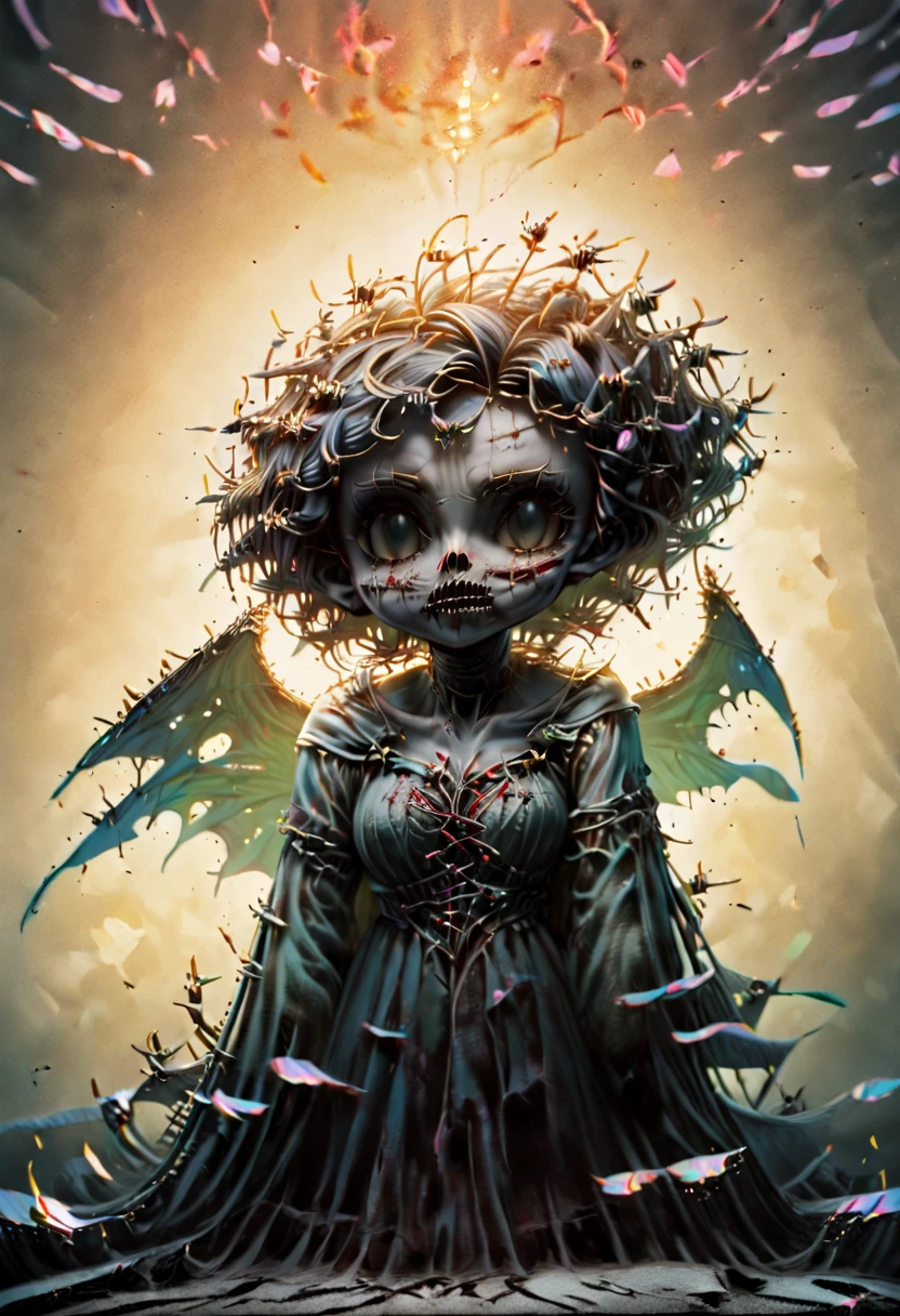 beautiful chibi vampire in dark garden, portrait, statue, marble, soft colors, glossy skin, dark, horror, anime style, very thin lines, handy lines, rough shading, line art, rugged, dirty, big eyes, reflective eyes, perfects eyes, Gritty Realism, glowing eyes, anime style, intricate detailed, fantasy, concept art, digital art, intricate, oil on canvas, masterpiece, expert, insanely detailed, 4k resolution, fairy tale illustration, fantasy