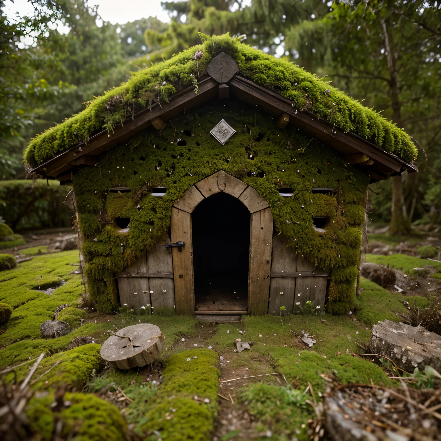 Sphagnum moss house 