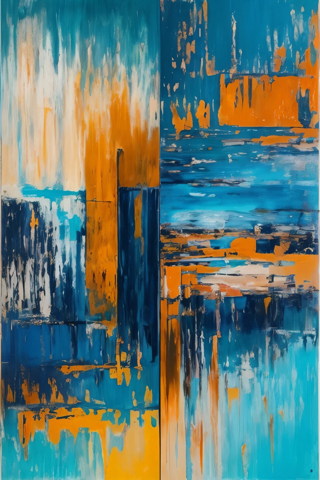 Imagine creating a painting, with earth-toned colors and shades of blue, encompassing all their varying hues, in an abstract style --s2.
Envisage crafting a canvas, filled with earthy browns and soothing shades of blue, boasting a rich and diverse palette, within an abstract artistic frame. --s2
Contemplate designing a masterpiece, consisting of earthy hues and azure shades, all the while immersed in the captivating world of abstract expressionism --s2.
Envision creating a work of art, where earthy tones and nurturing shades of blue intermingle, in an abstract style that