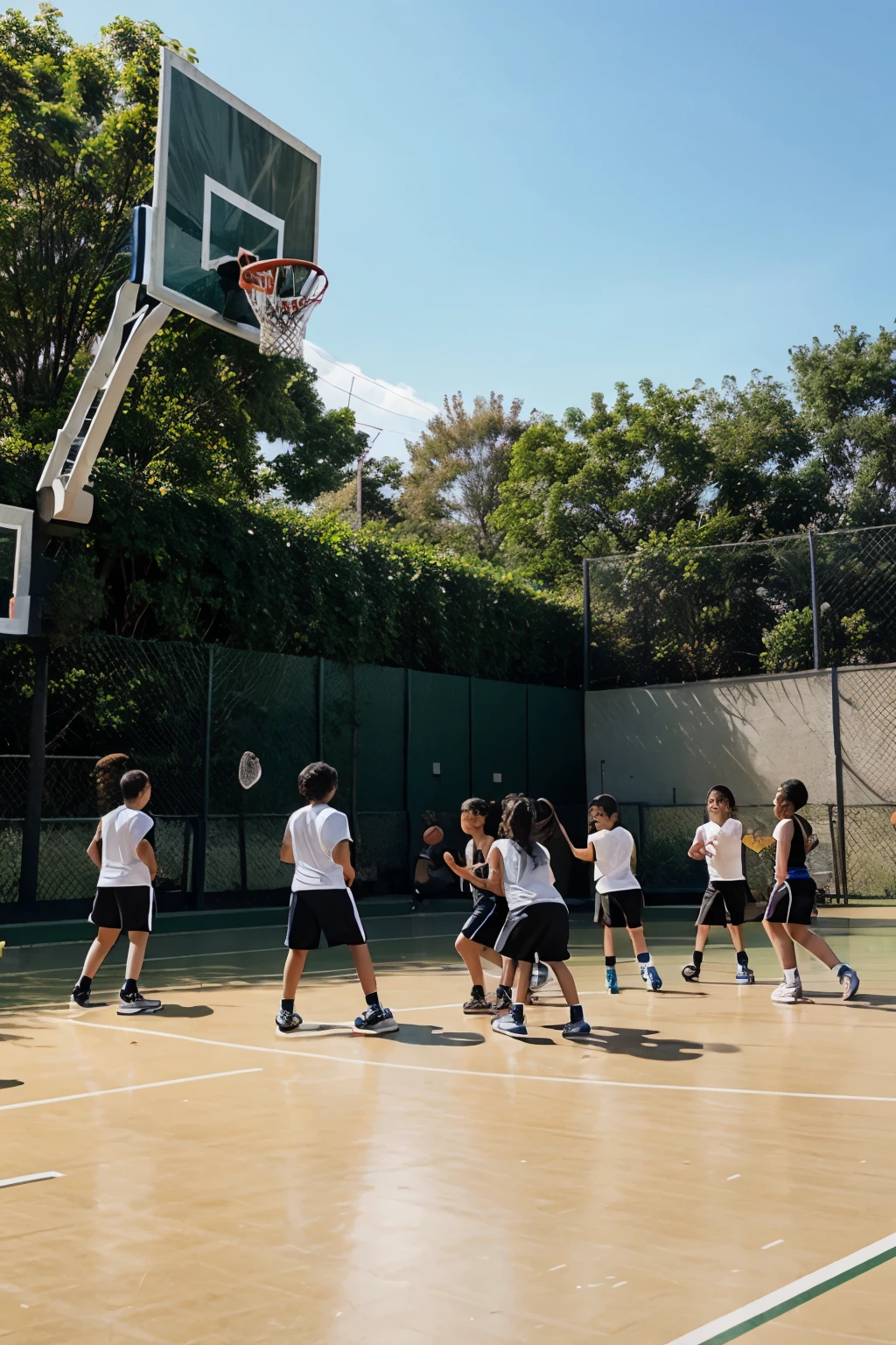 photo of 13 year old children doing order exercise in physical education