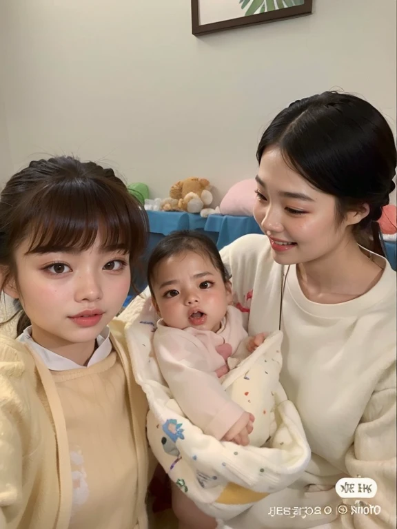 there are two women holding a  and a stuffed animal, lulú chen, jaeyeon nam, Hye Kyo song, eso, xisionwu, jia, xuehan, gongbi, esojun chengt, louise zhang, ruan jia hermosa!, de mi parte, zun, sha xi, 🔞🤡, yo, kim jung gyo