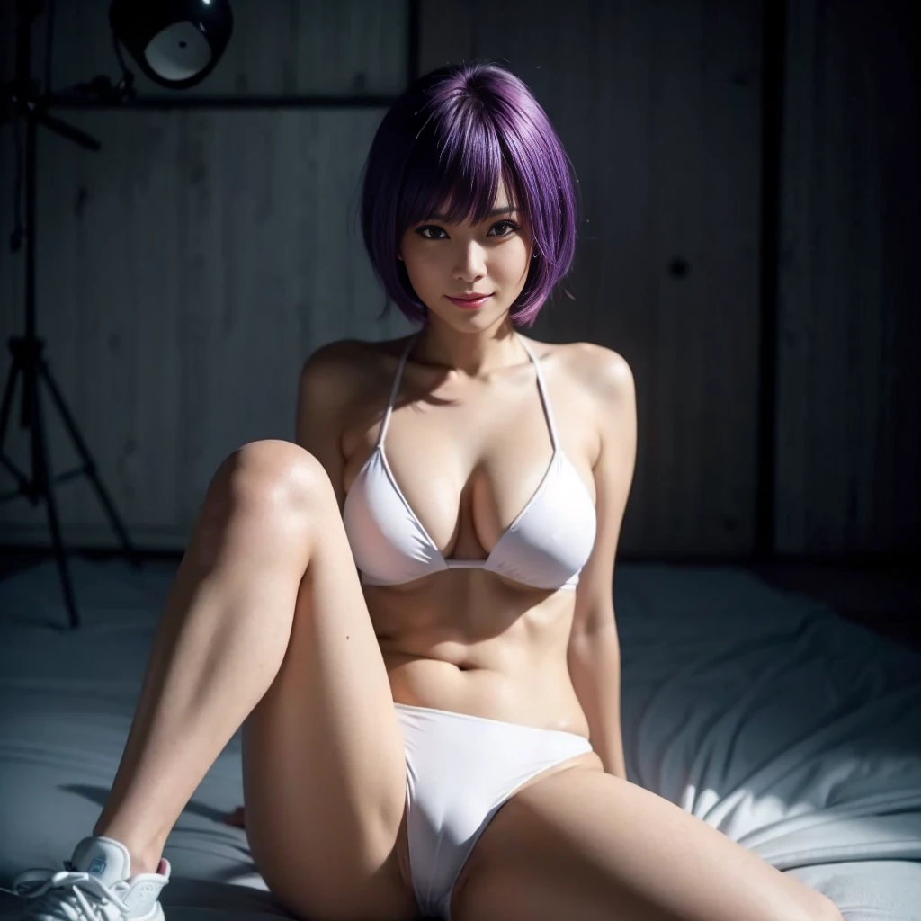 "AYANE FACE" (best quality,ultra-detalhado,Realistic:1.37), retrato, Detailed eyes and facial features, textura de pele delicada e suave, Corpo Perfeito, textura ultra realista, maquiagem perfeita, maquiagem vermelha nos olhos, batom vermelho, serious expression with light smile, cores vivas, maquiagem vermelha em volta dos olhos, cores vivas