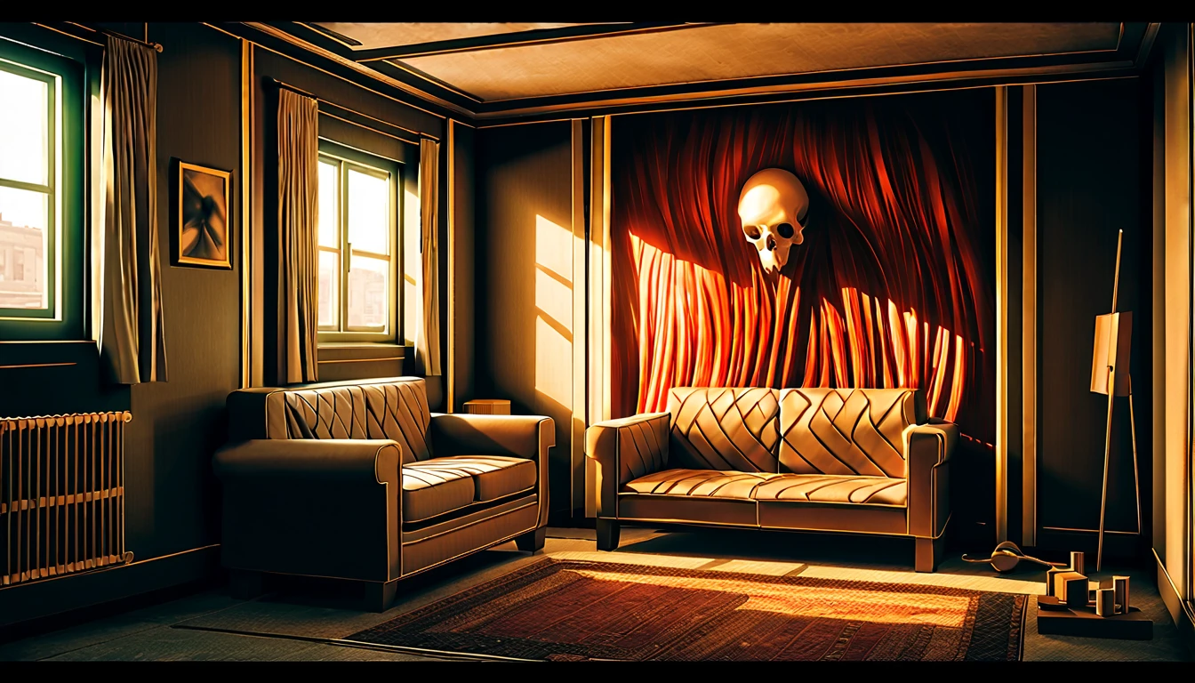 SCP-002 The Incident, also known as the "Living Room Tale", from SCP lore, SCP-002 resembles a tumorous, fleshy growth with a volume of roughly 60 m³ (or 2000 ft³). An iron valve hatch on one side leads to its interior, which appears to be a standard low-rent apartment of modest size. One wall of the room possesses a single window, though no such opening is visible from the exterior. The room contains furniture which, upon close examination, appears to be sculpted bone, woven hair, and various other biological substances produced by the human body,  immaculate scale, hyper-realistic, Unreal Engine, Octane Render, digital art, trending on Artstation, 8k, detailed, atmospheric, immaculate by qiu ying and Yi Qiang and wlop and Beeple, realistic mixed media, highly detailed texture, extremely hyper detailed, intricate, real flesh texture, masterpiece, artstation, 8k resolution, extremely detailed, beautiful, smooth, sharp focus, lifelike, cinematic