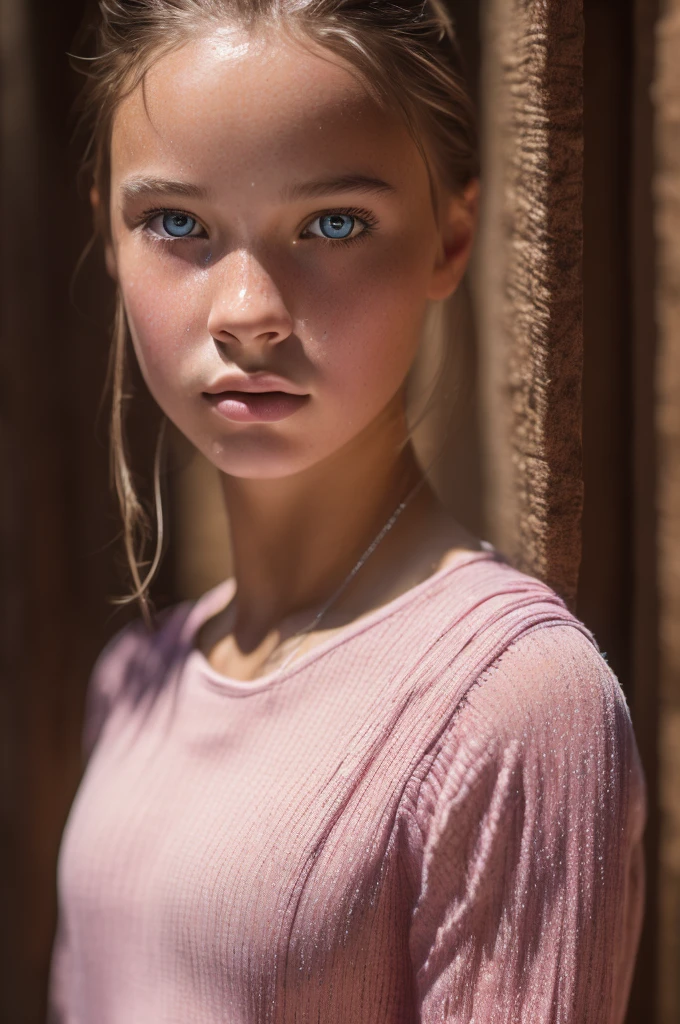 8k, best quality, masterpiece, ultra high resolution, (realism: 1.4), original photo, (Realistic skin texture: 1.3), (film grain: 1.3), (Selfie angle), 1 girl, pink clothes, Sapphire eyes and beautiful facial details, masterpiece, best quality, close up, The highest quality pull-ups for the upper body