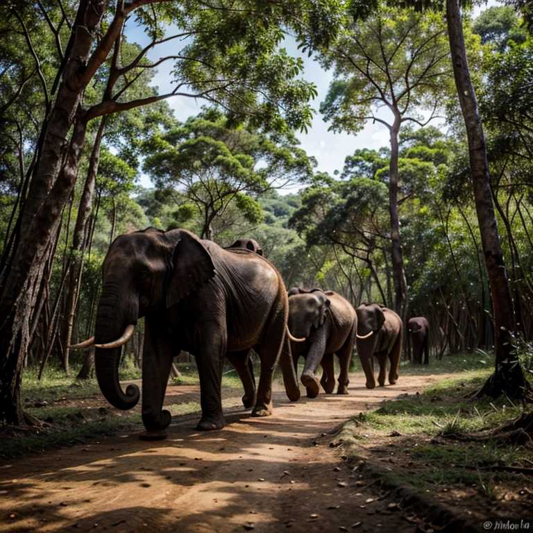 Sri lanka elephants forest 