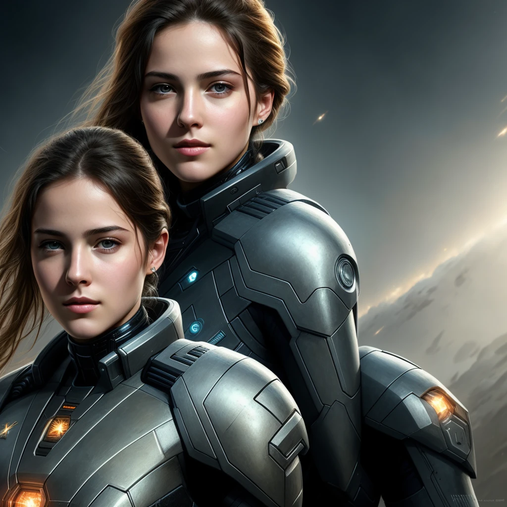 masterpiece, best quality, realistic, ultra detailed, sfw, head shot, a portrait of a young female, starsector, sci-fi style suits, tech gadgets,