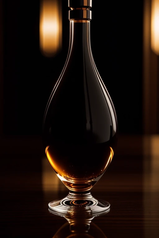 Masterpiece, (Remy Martin Louis XIII Black Pearl Magnum Cognac:1), exquisite presentation, delicate pour, warm amber liquid, reflecting soft diffused backlighting, nestled on mahogany wood bar, vintage ambiance, smooth bokeh effect, rich golden highlights, ultra high definition, film grain: 0.5, cinematic lighting, luxury brand, high detail texture, capture the essence of elegance, Leica Q2 Monochrom, black and white photography, Night scene, perfect focus, captured by a true connoisseur.