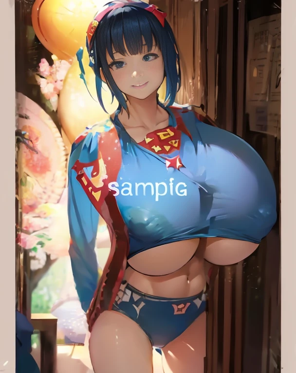 「highest quality、masterpiece、An illustration、very delicate and beautiful、very detailed、cg、8k wallpaper、wonderful、small details、masterpiece、最高の究極の芸術very detailed cg Unity 8k wallpaper」、japanese girl、(((huge breasts 1:1)))、(((Super Big 1:2)))、(((Pee)))、(((nipples are visible)))、(((I can see your breasts)))、(((huge nipples)))、(((short hair)))、(((Blue School Swimsuit)))、(((black hair)))、(((closed mouth)))、(((gentle smile)))、(((white ribbon)))