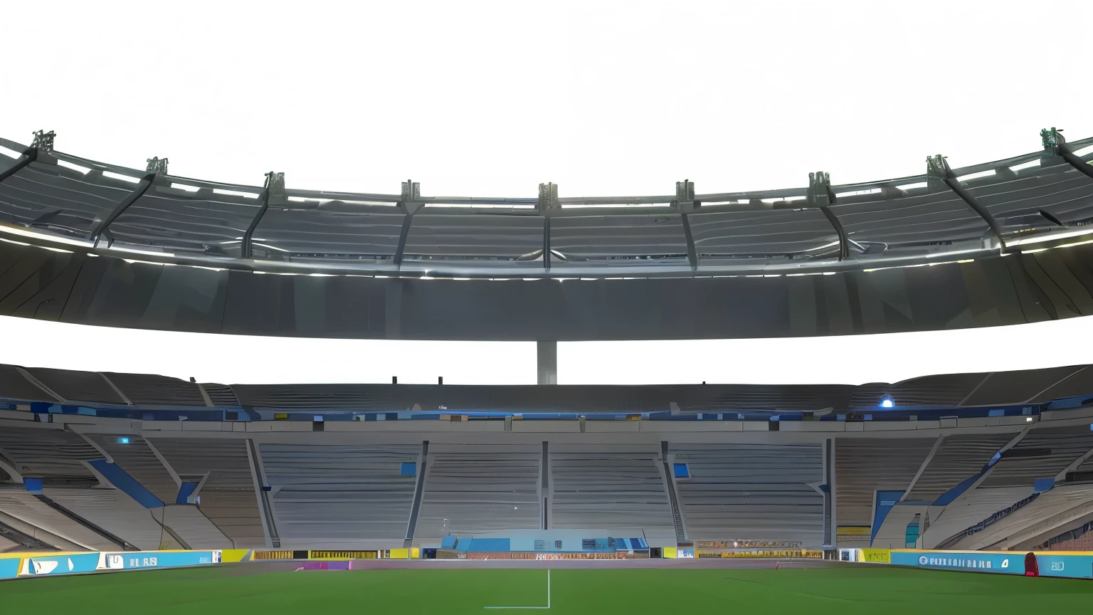 un rendu 3D d'un stade de france. Alberto Mielgo style, hight detail