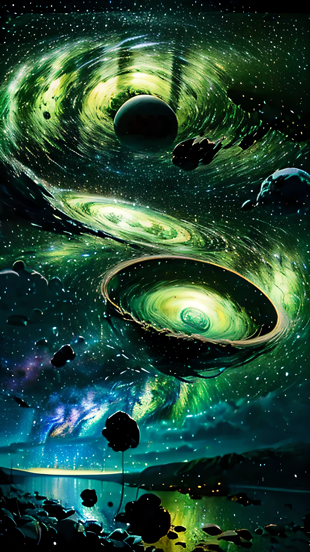 (La mejor calidad,4k,8k,Altas Resoluciones,Obra maestra:1.2),Ultra detallado,(realista,fotorrealista,fotorrealista:1.37),arte planetario,sistema solar,cielo nocturno,estrellas brillantes,Cosmic Wonders,Cuerpos celestes,planetas en movimiento,Orbiting planets,space exploration,astronomy,Viaje interestelar,exoplanetas,alien worlds,galaxias distantes,Nebulosas,viveros estelares,Explosiones estelares,Milky Way Galaxy,intergalactic journey,cosmic dust,Continuo espacio-tiempo,Materia oscura,revelando el universo,Belleza infinita,astrophotography,Galactic Adventures,universo misterioso,Cosmic Energy,Explorando lo desconocido,Constelaciones estelares,Celestial Navigation,stellar dynamics,Deep space exploration,CosmicLandscapes,vista de astronauta,universo espectacular,Paisajes impresionantes,horizontes lejanos,Espacio luminoso,Estrellas pulsantes,cosmic ballet,Paisaje lunar,visiones de otro mundo,enigmatic space,cosmos cautivador,ever expanding universe,auroras coloridas