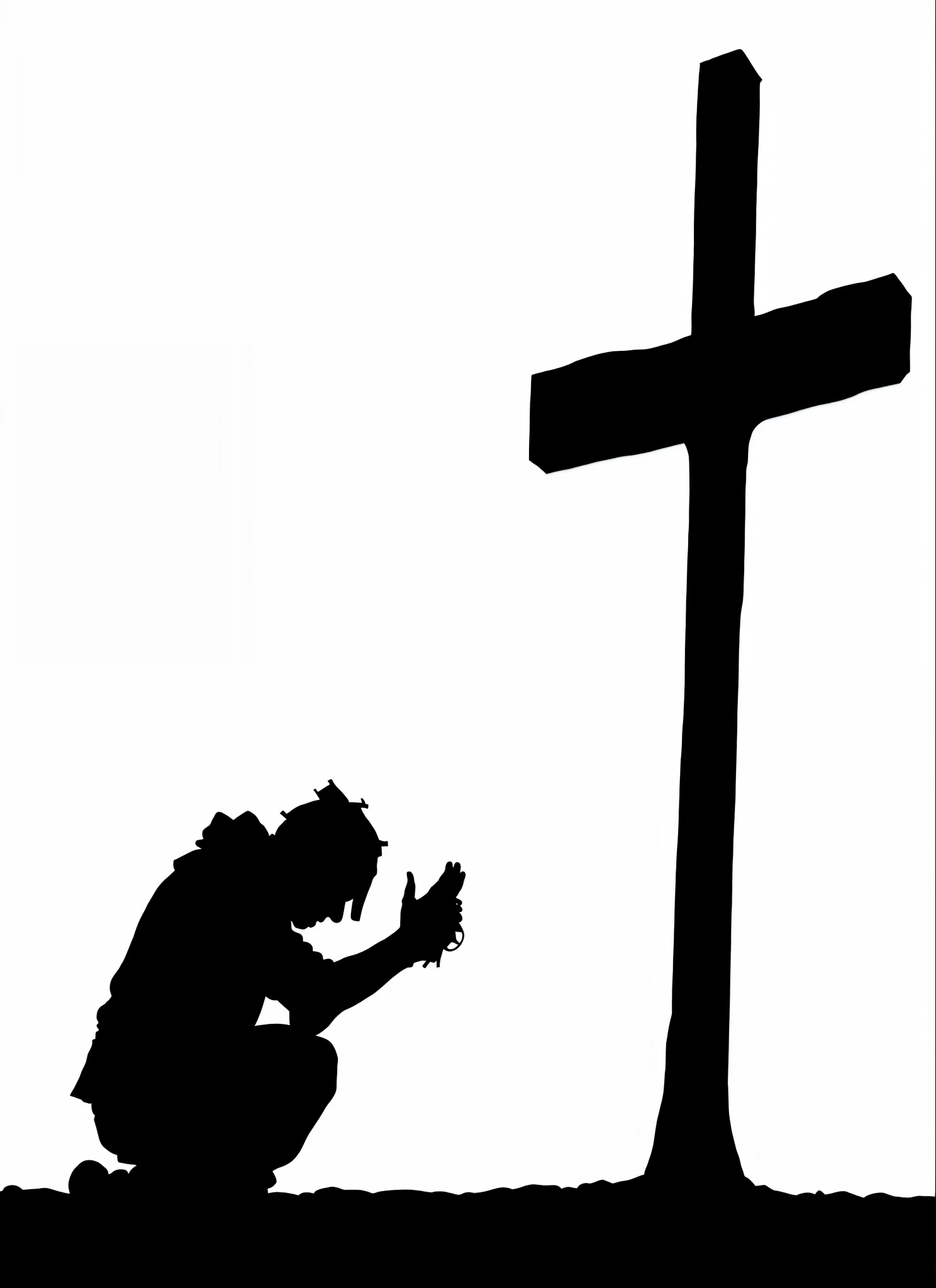 arafed man kneeling in front of a cross with his hands clasped, praying, kneeling in prayer, religious, doing a prayer, prayer, cross, pray, kneeling, spiritual scene, shadow of the cross, holy, praying posture, christian, uploaded, christianity, jesus on cross, grind, worship, jesus, catholic, religión