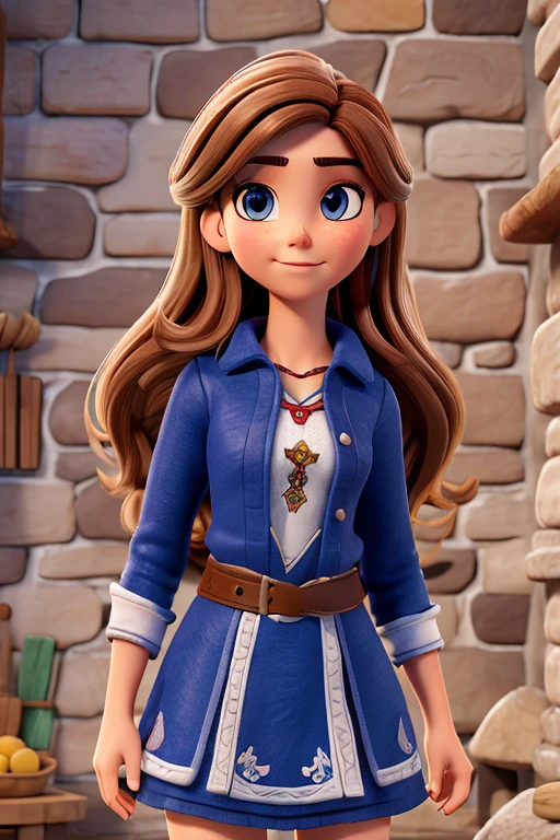 (Obra maestra, La mejor calidad) young 18 year old woman of Nordic descent, vestuario de guerrera, Cabello largo, ojos azules, cabello rubio, brown hair, tenencia, boca cerrada, Parte superior del cuerpo, arma, trenza, al aire libre, tenencia arma, armadura vikinga, ropa vikinga, realista.