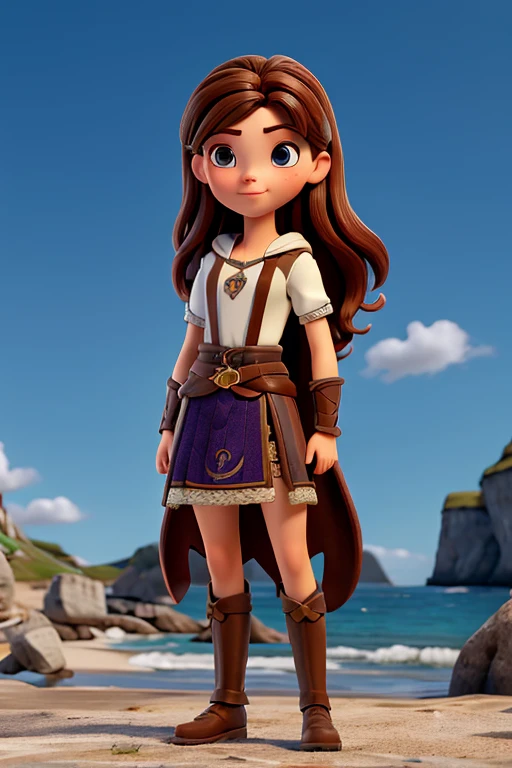 (Obra maestra, La mejor calidad) young 18 year old woman of Nordic descent, vestuario de guerrera, Cabello largo, ojos azules, cabello rubio, brown hair, tenencia, boca cerrada, Parte superior del cuerpo, arma, trenza, al aire libre, tenencia arma, armadura vikinga, ropa vikinga, realista.