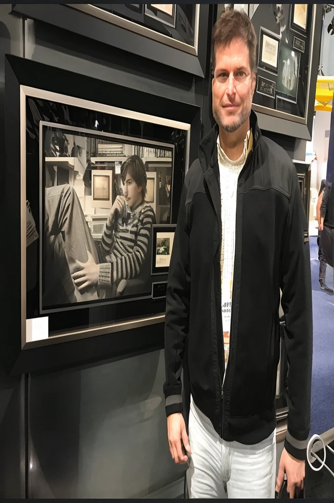 tall handsome green-eyed home in las vegas next to steve jobs painting honoring the eternal man of the future
