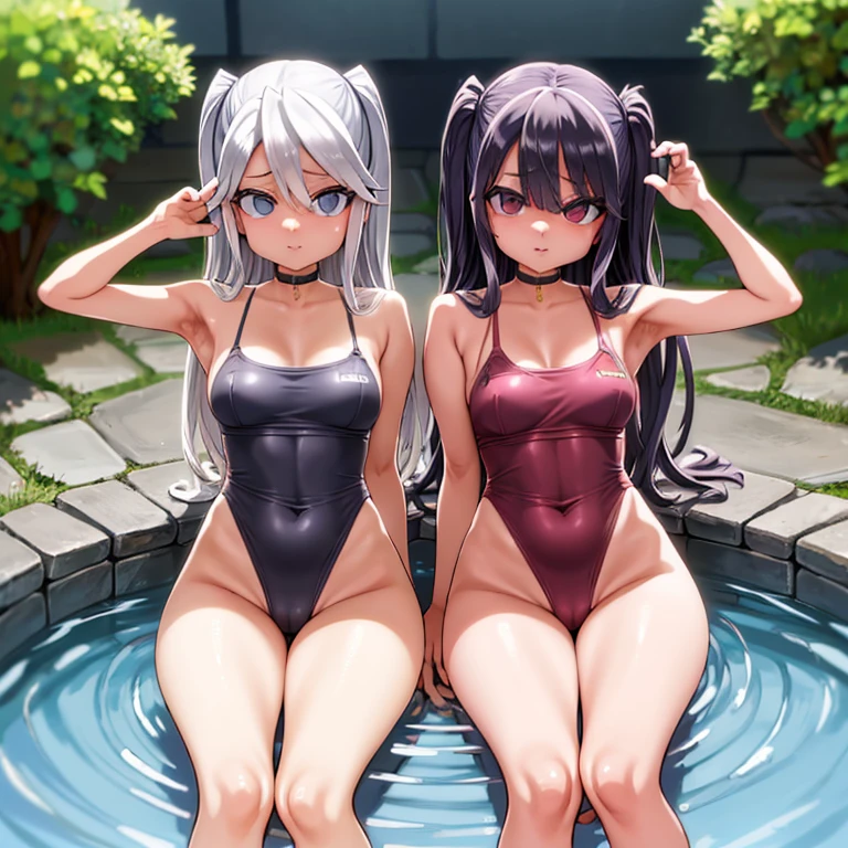 1 mujer、((1 disparo))、mirada invitante、erotic、sixteen years、Pechos colosales、gran culo、vientre gordito、rubor rojo、cuerpo brillante、Skin color is tan and dark brown.、Go to the tanning salon、Los dientes son de un blanco puro.、wearing a black swimsuit、mesa、Mejor calidad、Hi-Nada、Ultra detallado、8k、Poses atrevidas、vaquera en cuclillas、Extiende tu entrepierna、La piel se moja en la ducha.、piel brillante、Japanese、El cabello es rubio、pelo largo、Outdoor bath landscape.