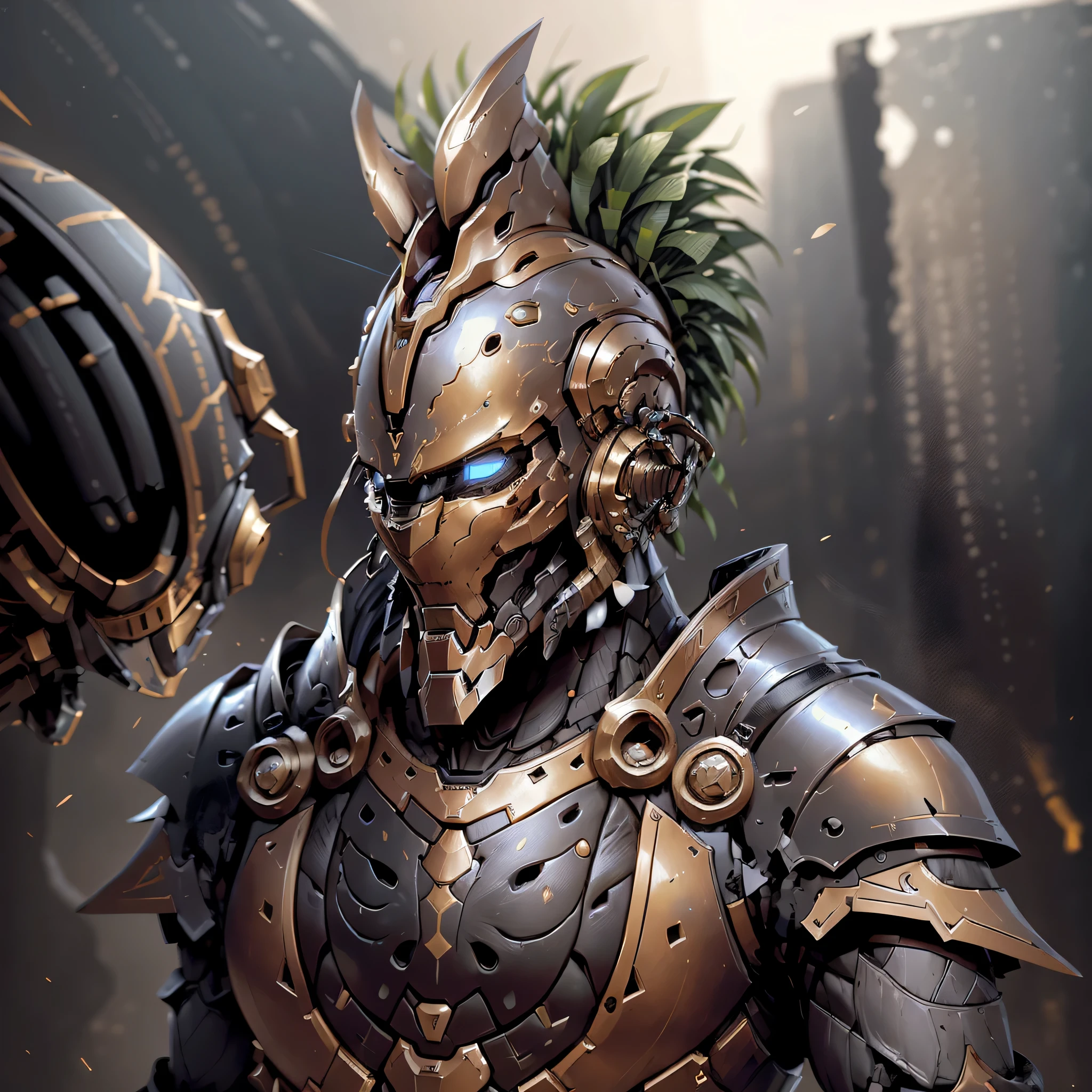 humanoid robot wearing a helmet and armor, thick full bronze armor, warrior robot in full armor, medieval robotic knight, full suit of armor, wearing ornate helmet, strong fantasy knight robot, warrior dnd character, world of warcraft, knight warrior robot wearing helmet, male knight, heavy armor and sword, detailed warrior armor, golden and copper armor, fantasy knight, a robot male paladin, armored warrior, full body, full body pose, font facing, white background, maximum details