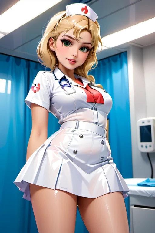 Beautiful big breasted nurse with glasses