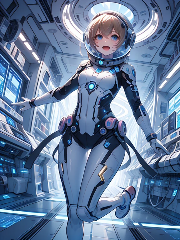beautiful feet, trickle, white background, The art work is, Includes lots of vibrant colors and blurry surreal details, Scattered beneath the surface, Highly detailed focus, realistic, Humanity, (best quality), slave collar, and the tongue sticks out, scream, sweat legs, royal sister, Ripe body, 4K, White, plump and delicate body, plump ass，cute女の子のダイナミックなポーズ, She wears a form-fitting, Immediately grab attention, Shimmers in different neon colors when exposed to light, It is a small LED light that flashes to an invisible beat, そして遊び心のあるlaughterが彼女の唇を飾ります, With background: Hype Color – Neon Pink, and deep yellow, Create an energetic vortex, White lightning streaks zigzagging across the background, 最high quality、best image quality、masterpiece、woman((18-year-old、cute、blonde、long hair、Black Robot Armor、Luminescent chest parts、Gold Arm、big bust、Bust 95、wide open chest、Slender、laughter、cyber eyes、Show the whole body、beam effect))、high quality、Depth of bounds written、((Inside the spaceship)), (Outside the window, space, Earth from space, spaceport)、With background((Cyberworld))、depth((Computer mass))