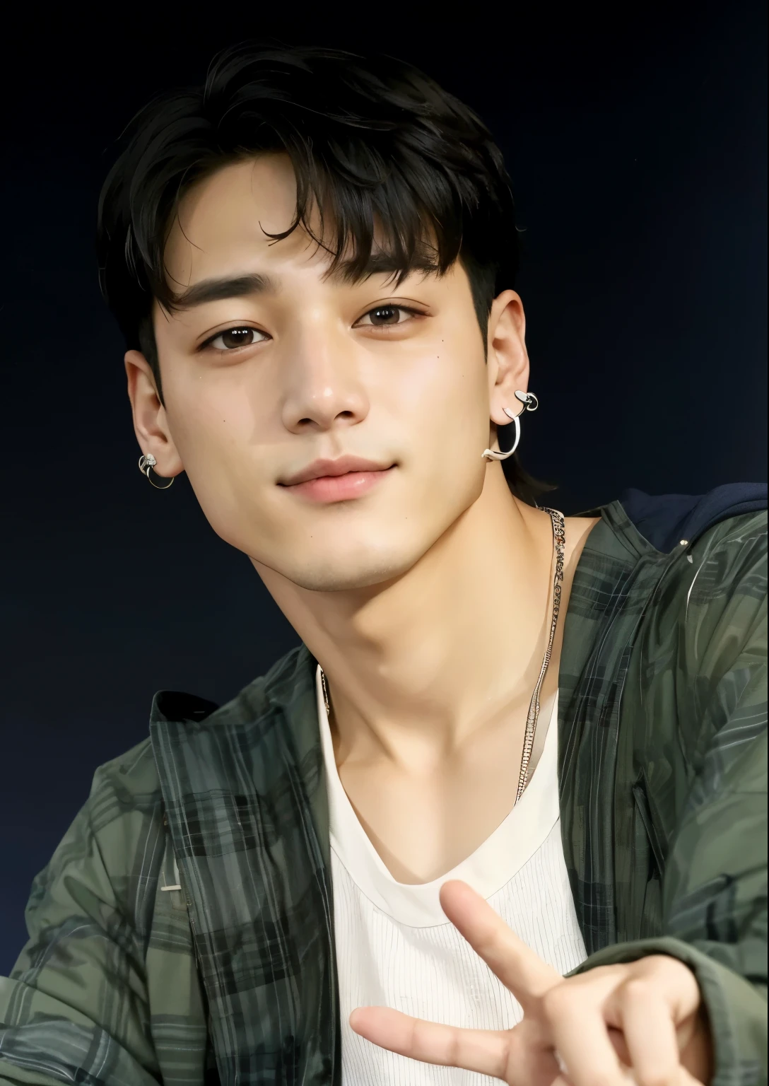 There's a man with a peace sign in his hand, Jungkook, Jungkook Jeon, Jeon Jungkook, Marcos Lee, brilhante da chuva, taken at the beginning of 2020, Jeon Jungkook, Jeon Jungkook, Jungkook Jeon, Jungkook, Jeon Jungkook