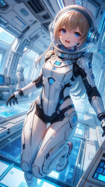 beautiful feet, trickle, white background, The art work is, Includes lots of vibrant colors and blurry surreal details, Scattered beneath the surface, Highly detailed focus, realistic, Humanity, (best quality), slave collar, and the tongue sticks out, scream, sweat legs, royal sister, Ripe body, 4K, White, plump and delicate body, plump ass,cute女の子のダイナミックなポーズ, She wears a form-fitting, Immediately grab attention, Shimmers in different neon colors when exposed to light, It is a small LED light that flashes to an invisible beat, そして遊び心のあるlaughterが彼女の唇を飾ります, With background: Hype Color – Neon Pink, and deep yellow, Create an energetic vortex, White lightning streaks zigzagging across the background, 最high quality、best image quality、masterpiece、woman((18-year-old、cute、blonde、long hair、Black Robot Armor、Luminescent chest parts、Gold Arm、big bust、Bust 95、wide open chest、Slender、laughter、cyber eyes、Show the whole body、beam effect))、high quality、Depth of bounds written、((Inside the spaceship)), (Outside the window, space, Earth from space, spaceport)、With background((Cyberworld))、depth((Computer mass))