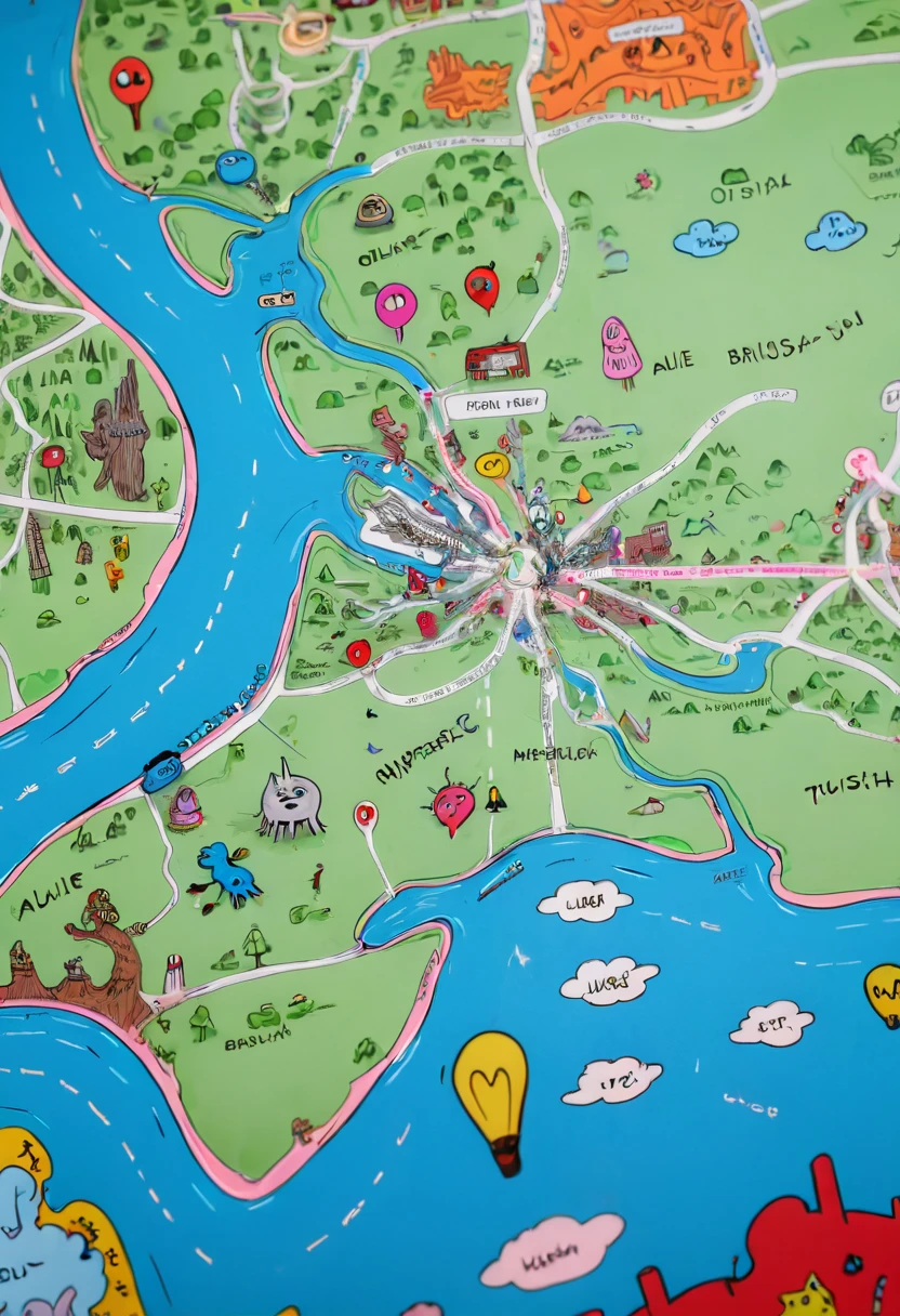close_up of a map, by Allie Brosh, best quality, masterpiece, 8k