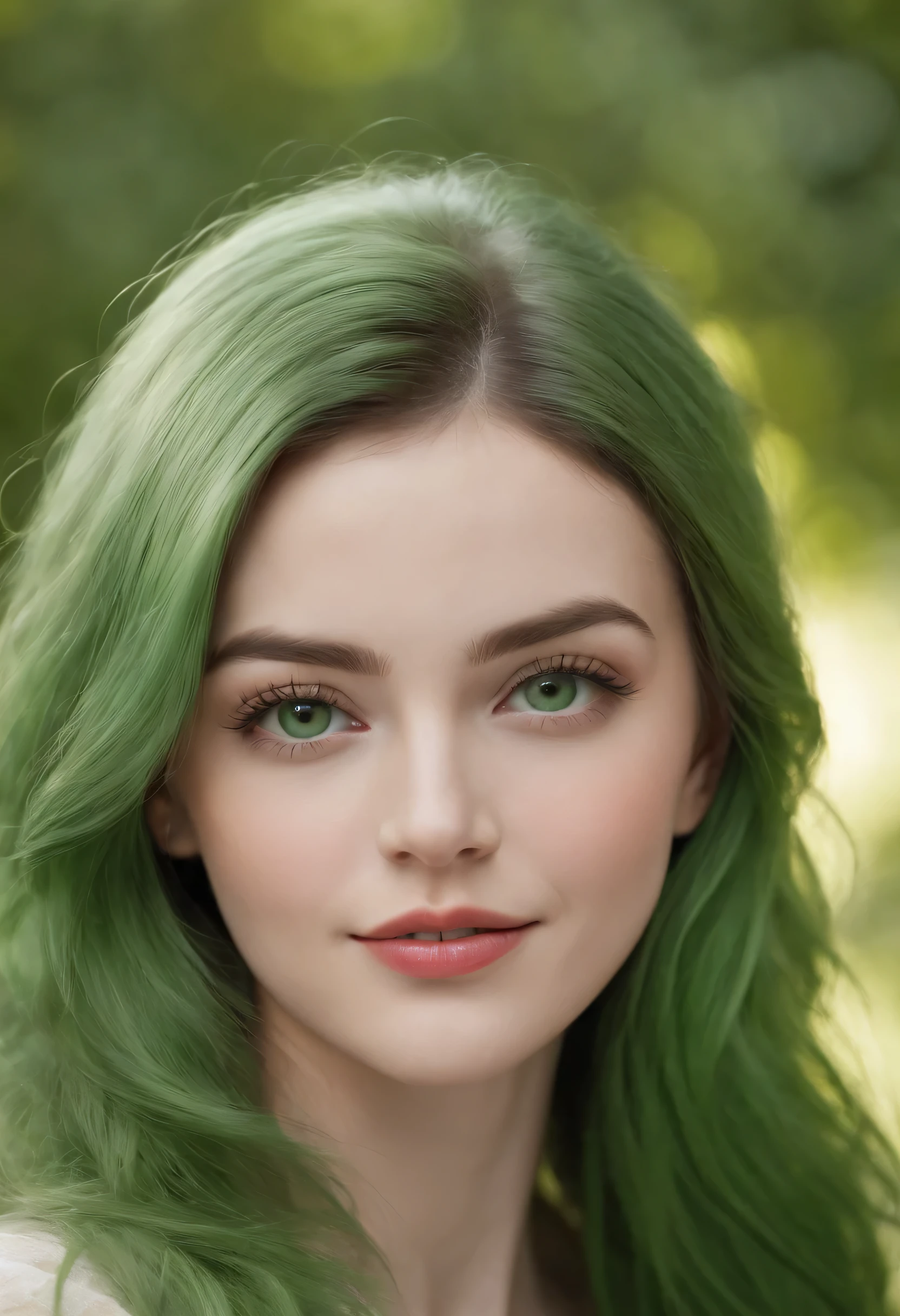 (best quality,highres),
ultra-detailed(realistic:1.37),
beautiful detailed eyes,
beautiful detailed lips,
green hair,
long hair,
green eyes,
smiling,
portrait.