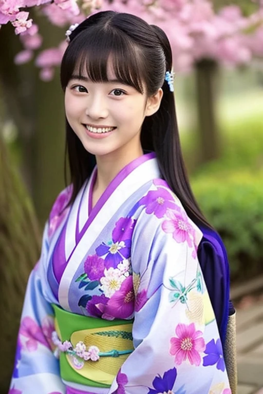 Beautiful 20 wearing kimono~30women in their teens、front、Smiling a little