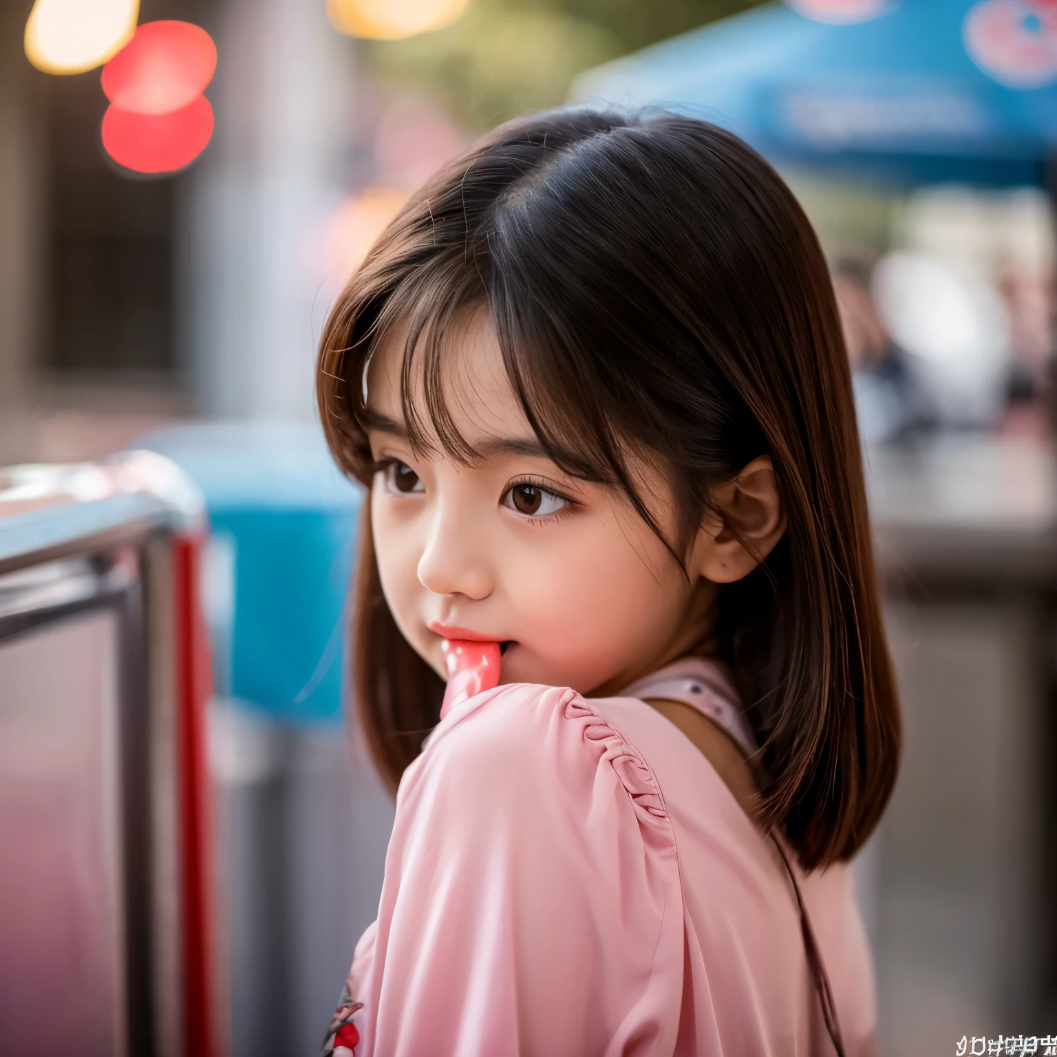 Girl licking Chupa Chups