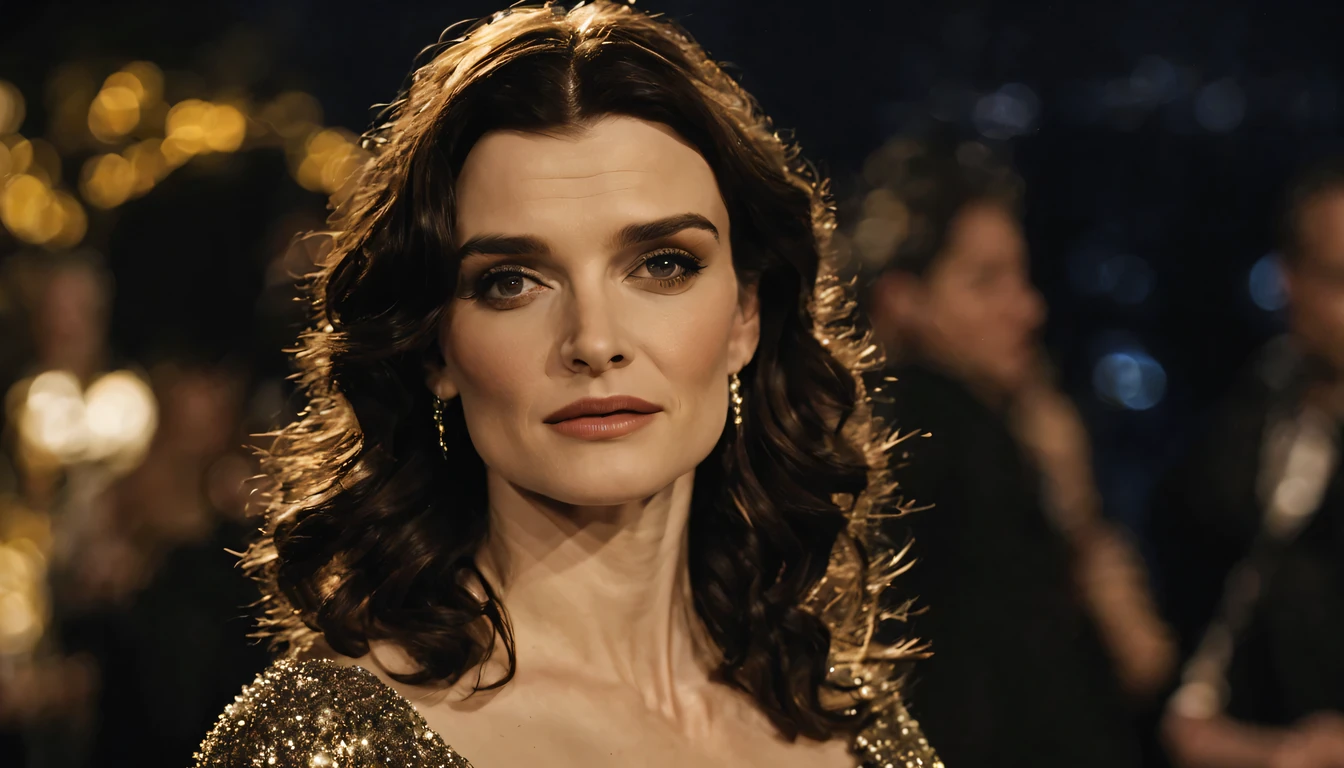 Mulher Anjo celestial, extremamente bonita (Rachel Weisz), (25 anos), vestido Preto brilhante detalhado e olhos claros brilhantes, humano, asas imponentes, poderoso, cores muito brilhantes, light particles, com luz brilhante, Mshiff, Arte do papel de parede, Papel de parede UHD