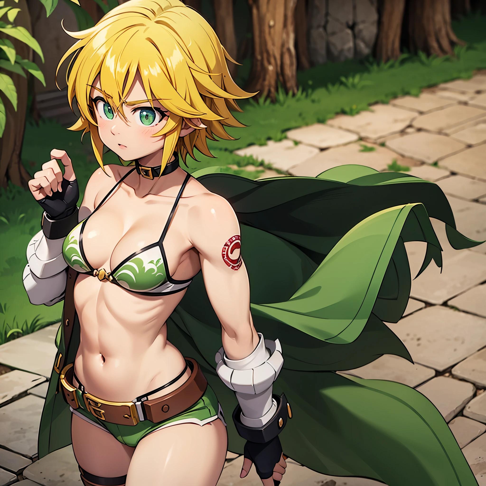 Meliodas in female version with medium breasts 