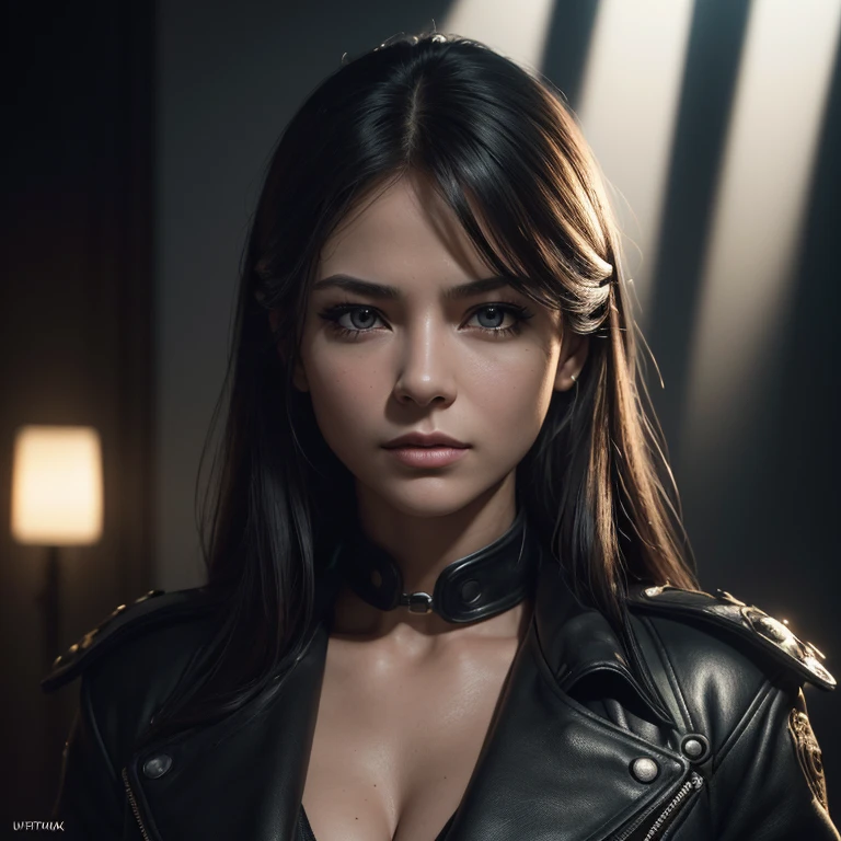 kristin_kreuk, portrait, solo, upper body, looking at viewer, detailed background, (action movie theme), spy, espionage, secret mission, heist, covert operation, gadgets, black leather clothes,, ((sharp face, detailed face, realistic face, naturtal skin, realistic skin, detailed skin, pores, detailed eyes,realistic eyes)),, (masterpiece, best quality, ultra-detailed, best shadow), high contrast, (best illumination), ((cinematic light)), colorful, hyper detail, dramatic light, intricate details, (1 girl, solo) , ultra detailed artistic photography, dreamy, backlit, shadows, ultra high definition, 8k, ultra sharp focus, ultra high quality model, soft lighting, film photography, analogue photography, hyperrealism,