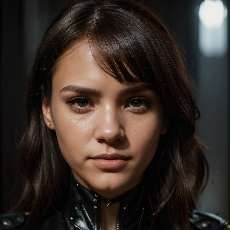 jessica_alba, portrait, solo, upper body, looking at viewer, detailed background, (action movie theme), spy, espionage, secret mission, heist, covert operation, gadgets, black leather clothes,, ((sharp face, detailed face, realistic face, naturtal skin, realistic skin, detailed skin, pores, detailed eyes,realistic eyes)),, (masterpiece, best quality, ultra-detailed, best shadow), high contrast, (best illumination), ((cinematic light)), colorful, hyper detail, dramatic light, intricate details, (1 girl, solo) , ultra detailed artistic photography, dreamy, backlit, shadows, ultra high definition, 8k, ultra sharp focus, ultra high quality model, soft lighting, film photography, analogue photography, hyperrealism,