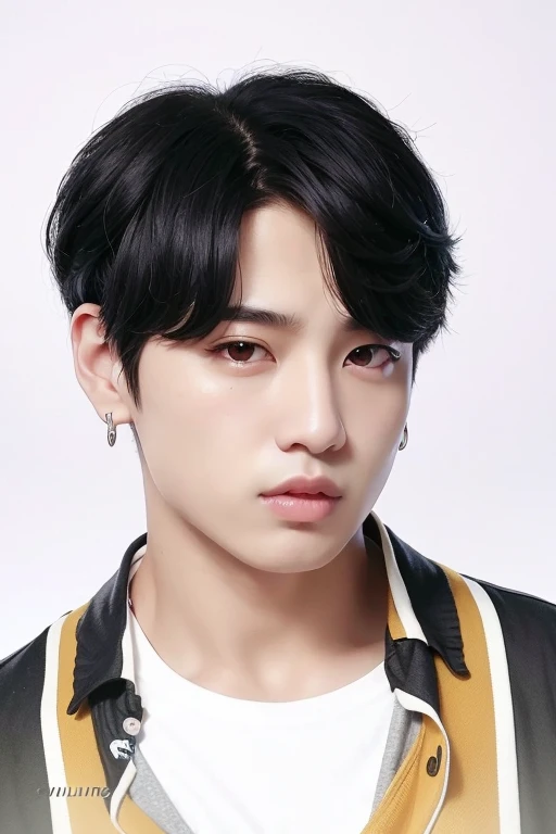 um close de uma pessoa com cabelo preto e jaqueta amarela, Jungkook, Kim Doyoung, hyung tae, Jinyoung Shin, cai xukun, taejune kim, Yanjun Chengt, profile picture with headshot, kpop idol portrait, Yoongi de cabelo preto, Shin Jeongho, foto oficial, Hong junho hyung, inspirado em Kun Can, dez lee, BTS jungkook, BTS taehyung