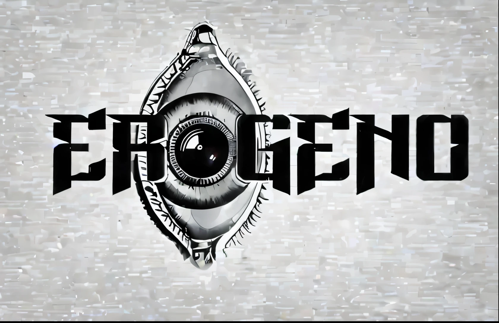 black and white company logo, eye iris like camera lens