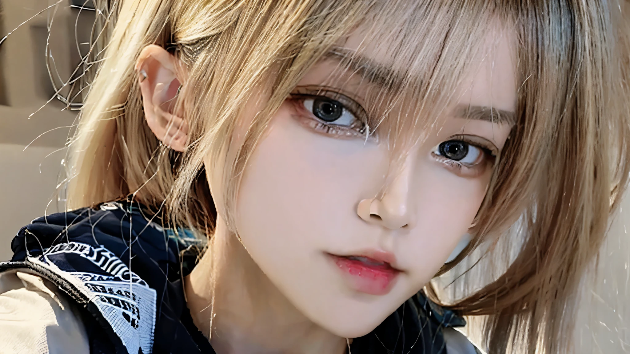 cyberpunk, female, hip style, blond hair, perfect face, perfect body, looking straight ahead, One-person viewpoint, Factual representation, 8K, portrait, noir