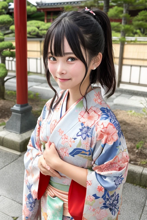 Crying face of a beautiful girl in Japan kimono High quality