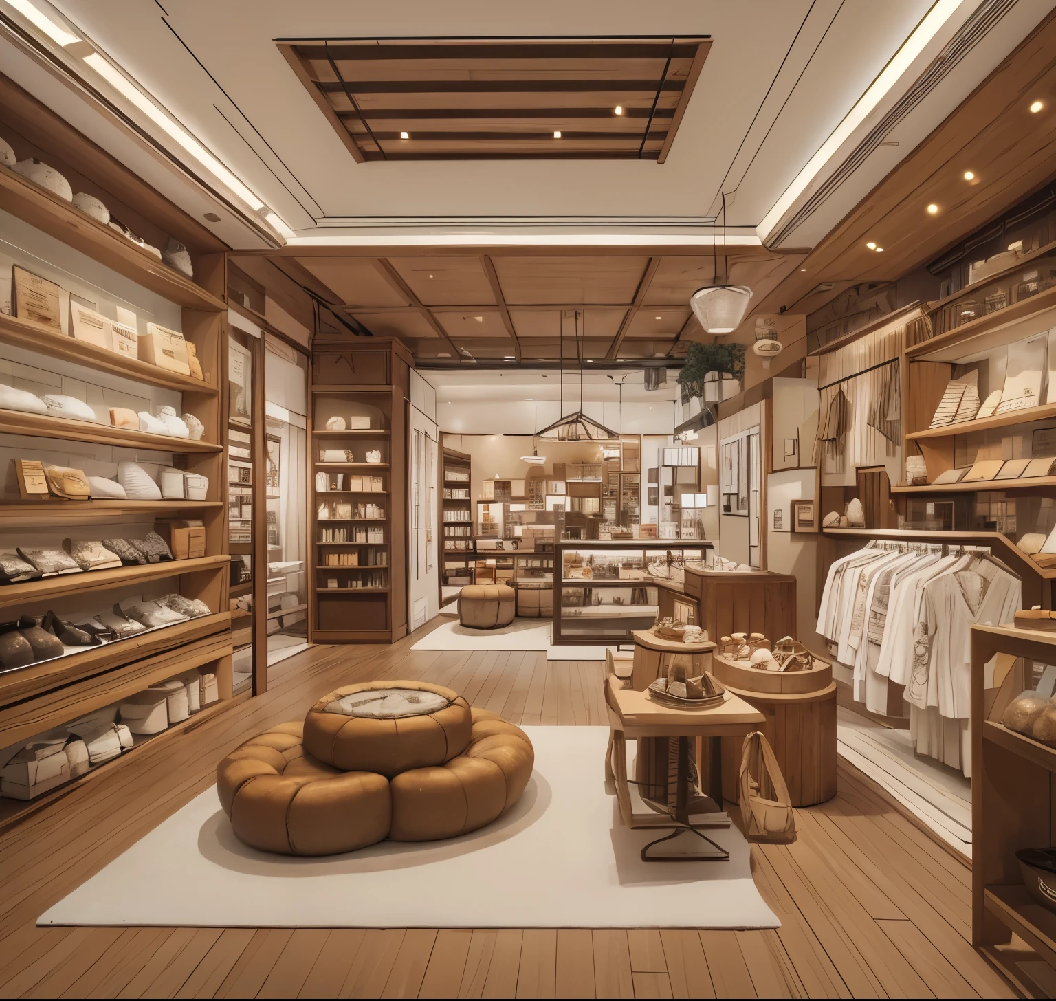 Interior Shop、brown and white theme